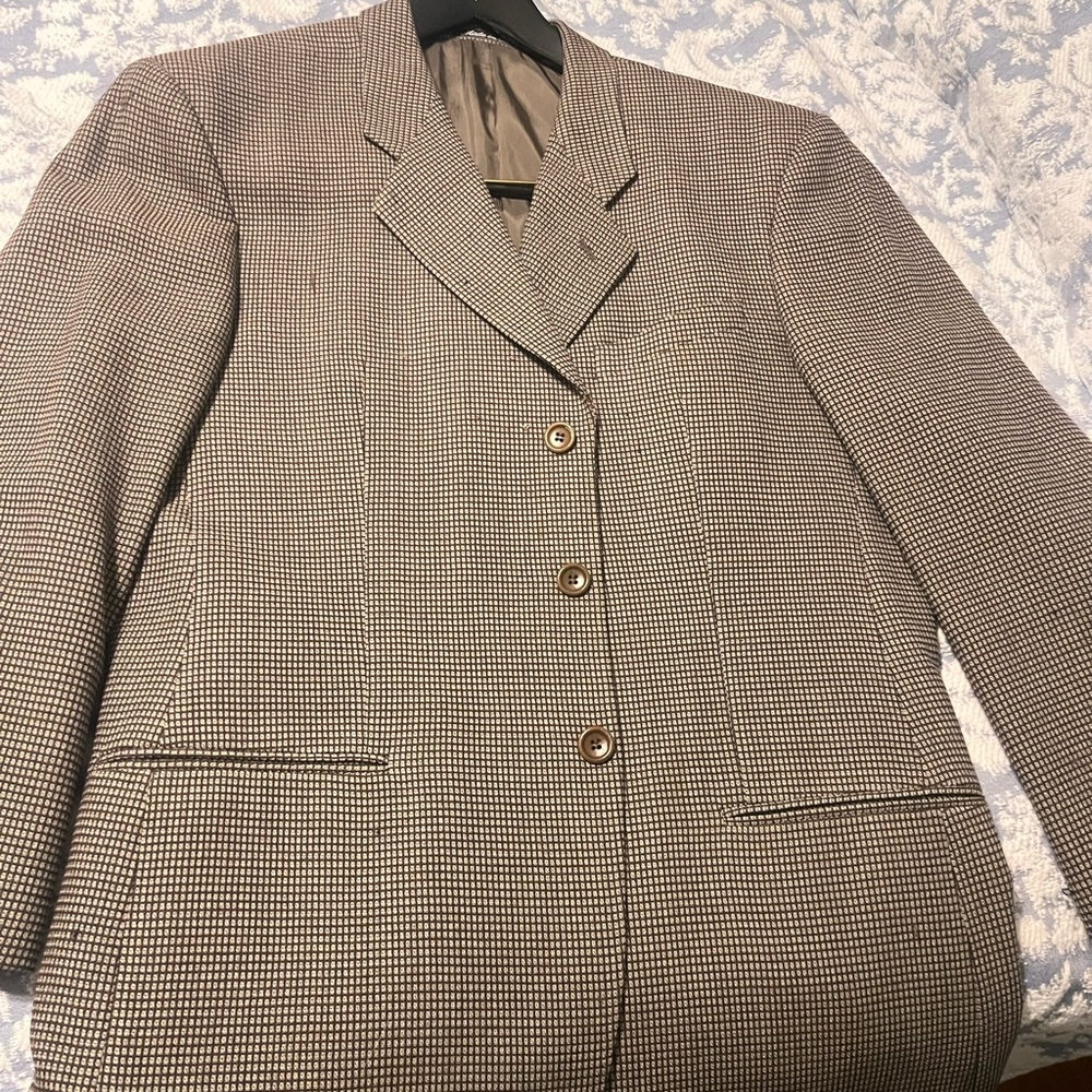 Armani Collezioni Brown Checkered Blazer